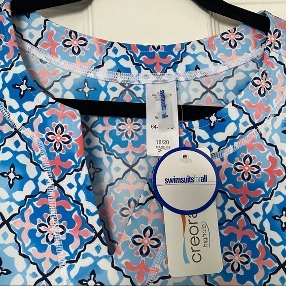 Swim Dress or Cover Up. Wht&Blue Shrt Slv Sz 18/20 - Picture 3 of 5